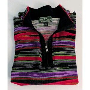 Lauren Ralph Lauren Active Thermal Quarter Zip Pullover 1X Colorful Vibrant